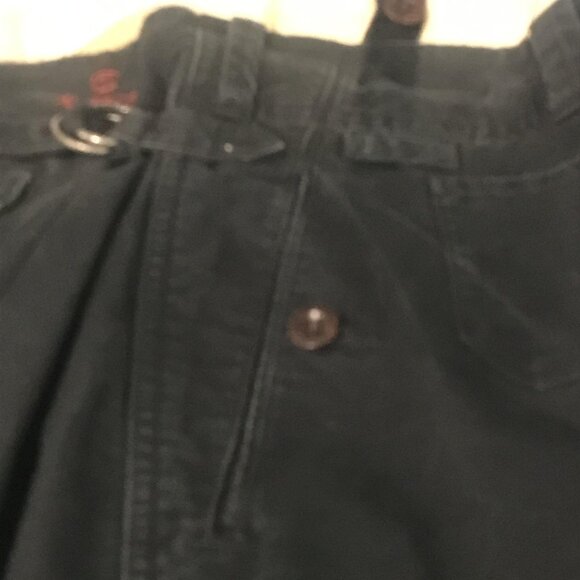 Polo Ralph Lauren Pants Mens 38x32 Black Military Crew Linen Cinch Back Braces - Picture 15 of 16